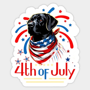 Patriotic Dog 4th of July Sticker